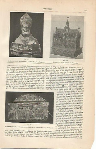 LAMINA ESPASA 985: Relicarios de Zaragoza y Banyoles