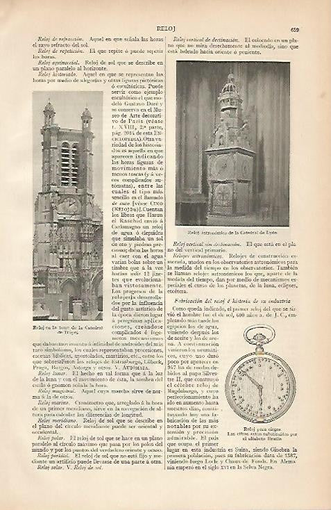 LAMINA ESPASA 995: Tipos de reloj