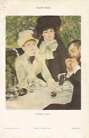 LAMINA ESPASA 1018: El desayuno en el jardn obra de Renoir