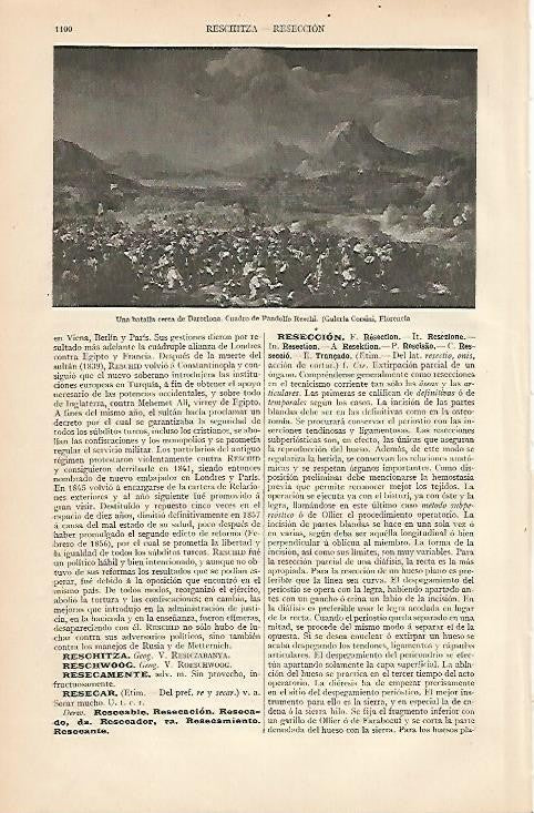 LAMINA ESPASA 1037: Una batalla cerca de Barcelona obra de Reschi