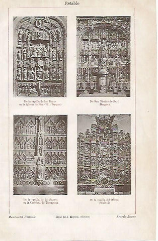 LAMINA ESPASA 1046: Ejemplos de retablos
