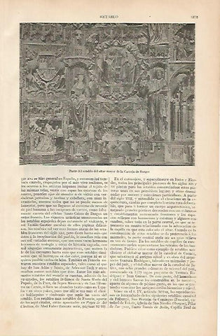 LAMINA ESPASA 1047: Retablo del Altar Mayor de la Cartuja de Burgos