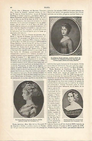 LAMINA ESPASA 1071: Retratos de Maria Antonia de Borbon