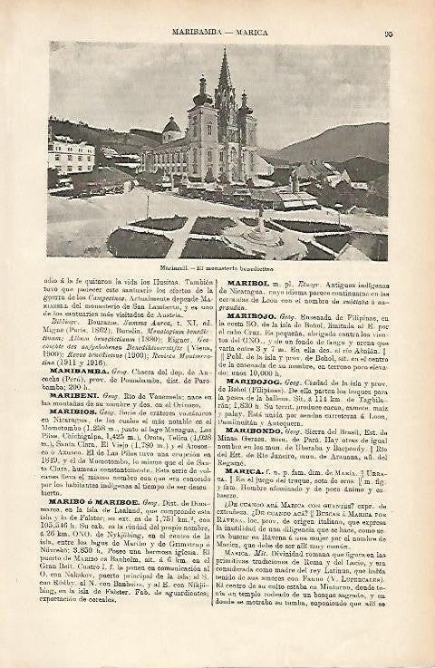 LAMINA ESPASA 1081: Monasterio Benedictino de Mariazell Austria