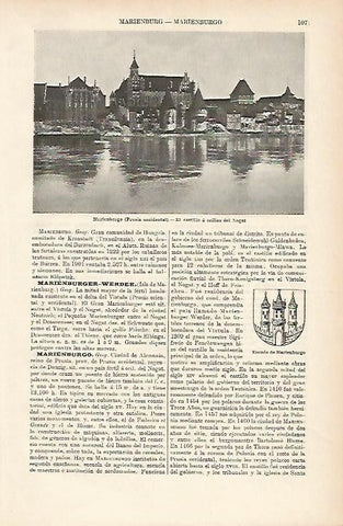 LAMINA ESPASA Alemania 1084: Vista de Marienburgo Alemania