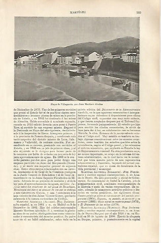 LAMINA ESPASA 1131: Playa de Villagarcia obra de Juan Martinez Abades