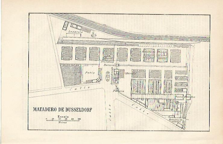 LAMINA ESPASA 1162: Plano del Matadero de Dusseldorf