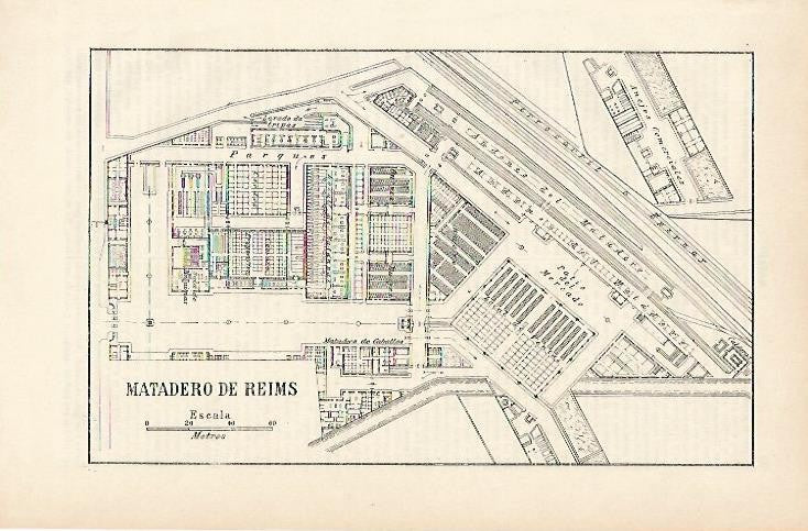 LAMINA ESPASA 1163: Plano del Matadero de Reims