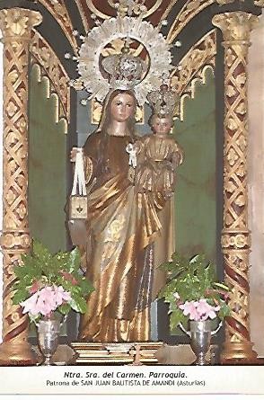 POSTAL 54548: Virgen del Carmen. Patrona de San Juan Bautista de Amandi Asturias