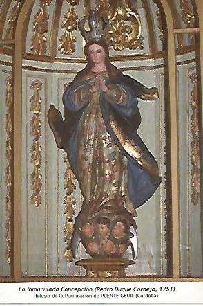 POSTAL 54570: Inmaculada Concepcion de Duque Cornejo 1751. Puente Genil Cordoba