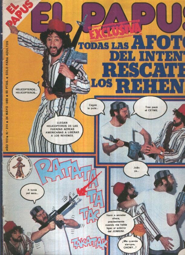 El Papus revista de humor numero 314 (1980): Rescate de rehenes