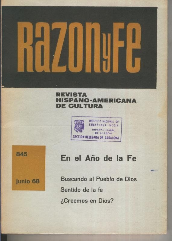 Razon y Fe junio 1968