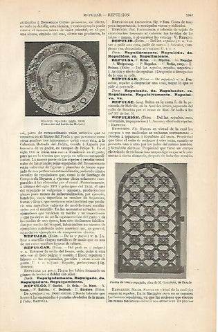 LAMINA ESPASA 1033: Bandeja repujada y puerta de hierro repujado