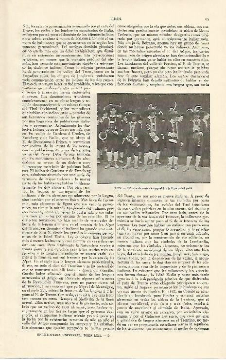 LAMINA ESPASA 1221: Banda de musica del Tirol