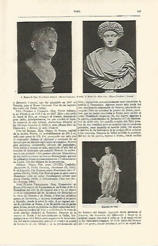 LAMINA ESPASA 1234: Bustos y estatua del emperador Tito