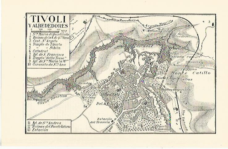 LAMINA ESPASA 1235: Mapa de Tivoli y alrededores