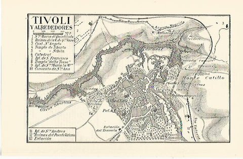 LAMINA ESPASA 1235: Mapa de Tivoli y alrededores
