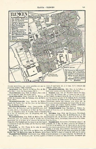 LAMINA ESPASA 1241: Plano de Tlemcen Argelia