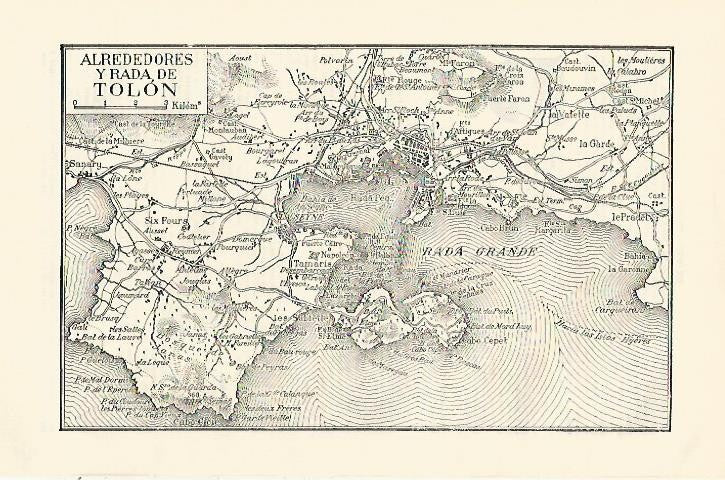 LAMINA ESPASA 1281: Mapa de Tolon y alrededores