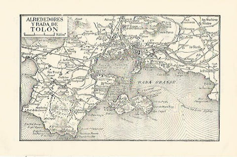 LAMINA ESPASA 1281: Mapa de Tolon y alrededores