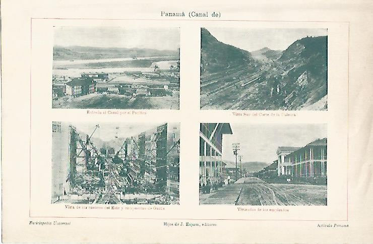 LAMINA ESPASA 1457: Vistas del Canal de Panama