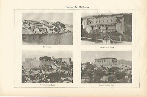 LAMINA ESPASA 1495: Vistas de Palma de Mallorca