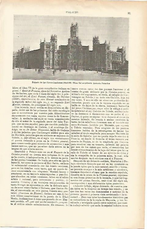 LAMINA ESPASA 1511: Palacio de las Comunicaciones Madrid