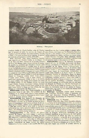 LAMINA ESPASA Alemania 1581: Vista general de Weilburg Alemania