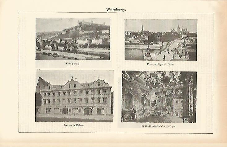 LAMINA ESPASA Alemania 1593: Edificios de Wuzburg Alemania