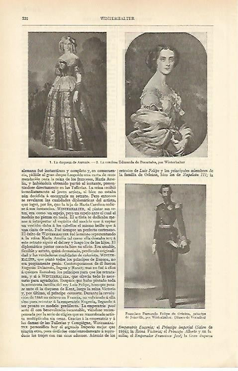 LAMINA ESPASA 1606: Retratos por Winterhalter