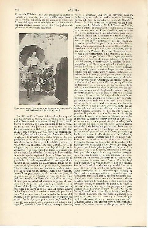 LAMINA ESPASA 1613: Maniquies con el traje regional de Zamora
