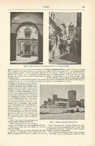 LAMINA ESPASA 1623: Vistas de Zafra Badajoz