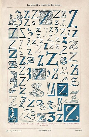 LAMINA ESPASA 1626: La Letra Z a traves de los siglos