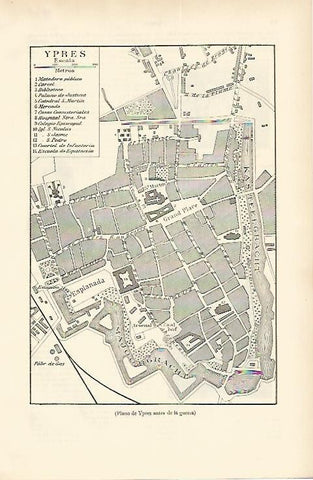 LAMINA ESPASA 1637: Plano de Ypres Belgica