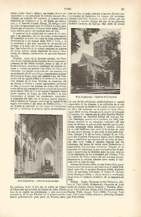 LAMINA ESPASA 1641: Catedral de York Ingalterra