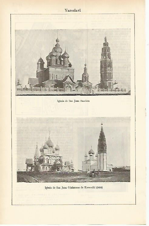 LAMINA ESPASA 1658: Iglesias de Yaroslavl Rusia