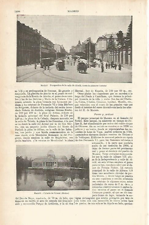 LAMINA ESPASA 1722: Calle Alcala Madrid
