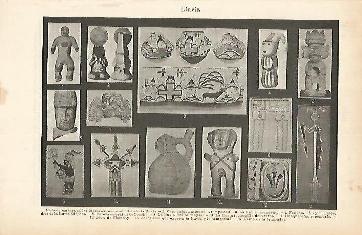 LAMINA ESPASA 1749: Idolos que representan a la lluvia