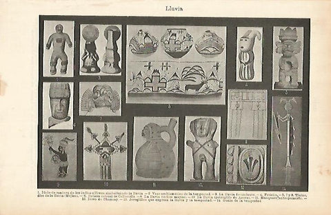 LAMINA ESPASA 1749: Idolos que representan a la lluvia