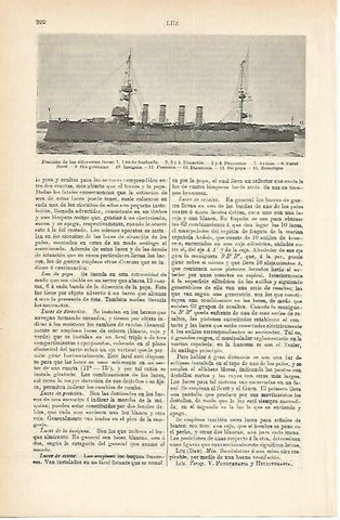 LAMINA ESPASA 1772: Posicion de diferentes luces en un barco