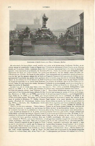 LAMINA ESPASA 1778: Monumentok a Martin Lutero en Berlin