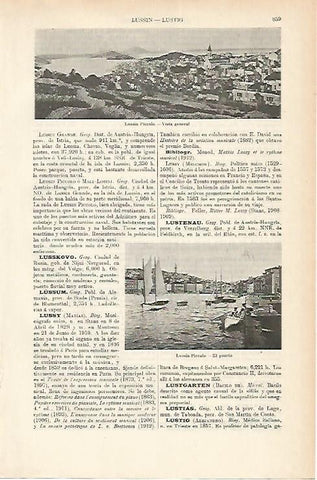 LAMINA ESPASA 1779: Vistas de Lussin Piccolo Austria