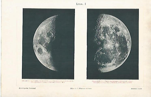 LAMINA ESPASA 1785: Luna de 7 y de 21 dias