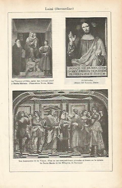LAMINA ESPASA 1807: Obras de B. Luini