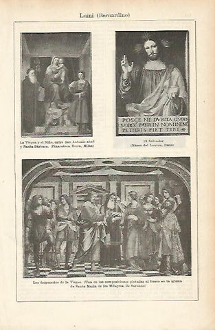 LAMINA ESPASA 1807: Obras de B. Luini