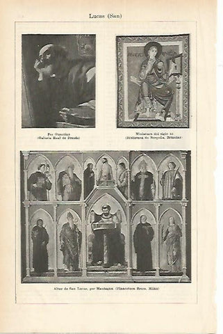LAMINA ESPASA 1836: Representaciones de San Lucas