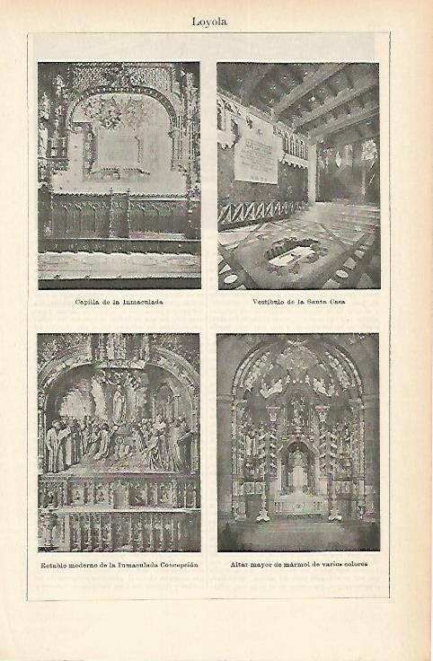 LAMINA ESPASA 1846: Imagenes de Loyola Guipuzcoa