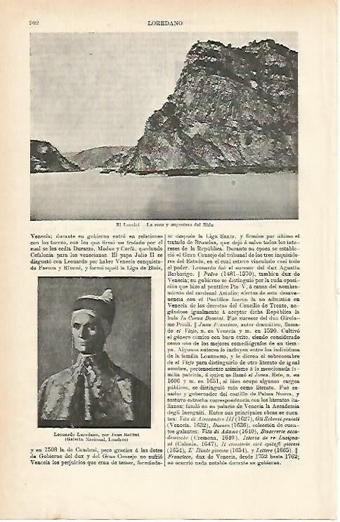 LAMINA ESPASA 1876: Vista de El Lorelei
