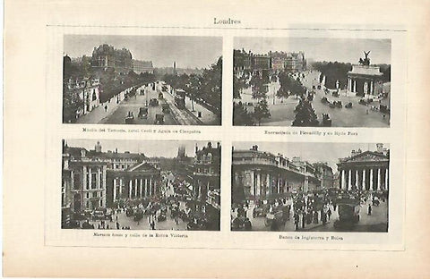 LAMINA ESPASA 1891:  Calles de Londres