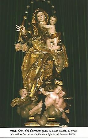 POSTAL 54762: Virgen del Carmen de Luisa Roldan siglo XVII. Cadiz